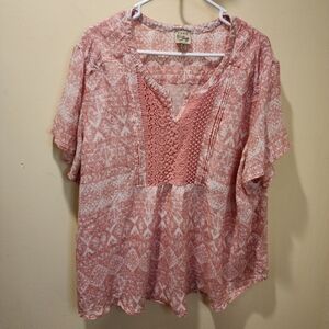 Como Vintage pink plus size casual top size 3X